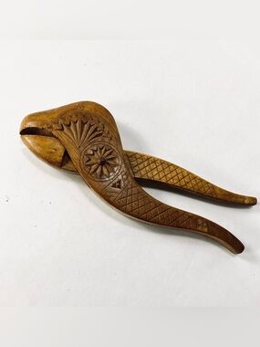 Vintage Hand Carved Wooden Chiseled Nutcracker Bird Face